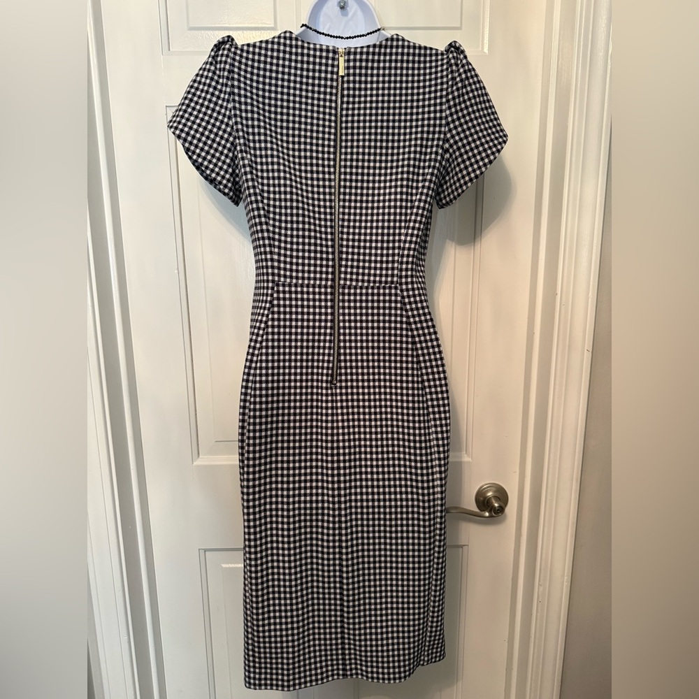 Calvin Klein Monochrome Check Midi Dress - Picture 3 of 4